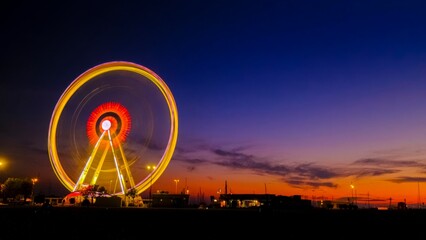 ferris wheel in Rimini Italy, at sunset. High quality photo
