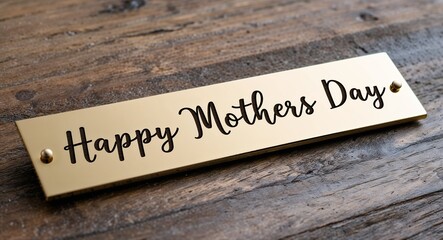 Obraz premium happy mothers day engraved text on gold name plate sign 