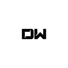 DW monogram logo design letter text name symbol monochrome logotype alphabet character simple logo