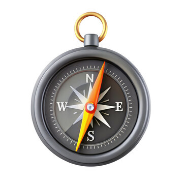 A beautifully rendered 3D compass icon with vibrant colors and intricate details, perfect for navigation themes and design projects.