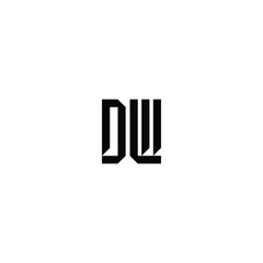 DW monogram logo design letter text name symbol monochrome logotype alphabet character simple logo