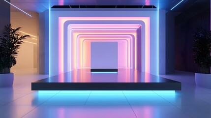 Futuristic  podium for product display