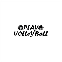 Fototapeta premium Volleyball Typography Logo Design volleyball logo art