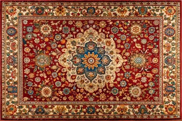 Fototapeta premium Vibrant Oriental Rugs in Rich Colors Perfect for Home Decor, Interior Design, and Cultural Aesthetics