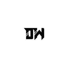 DW monogram logo design letter text name symbol monochrome logotype alphabet character simple logo