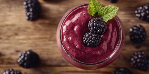 Blackberry Smoothie with Fresh Blackberries