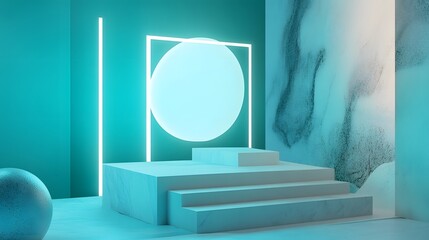 Futuristic  podium for product display