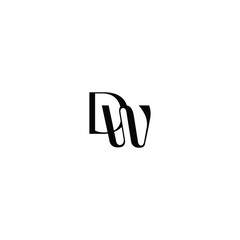 Obraz premium DW monogram logo design letter text name symbol monochrome logotype alphabet character simple logo