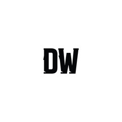 DW monogram logo design letter text name symbol monochrome logotype alphabet character simple logo