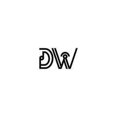 DW monogram logo design letter text name symbol monochrome logotype alphabet character simple logo