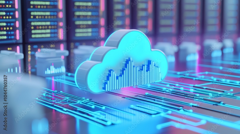 Aufkleber A CASB system demonstrating enhanced cloud security, showcasing secure cloud access in a cloud data center.