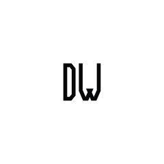 Obraz premium DW monogram logo design letter text name symbol monochrome logotype alphabet character simple logo