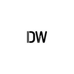 DW monogram logo design letter text name symbol monochrome logotype alphabet character simple logo