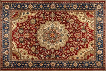 Fototapeta premium Vibrant Persian Rugs in Rich Colors Showcasing Intricate Patterns and Timeless Craftsmanship
