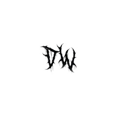 DW monogram logo design letter text name symbol monochrome logotype alphabet character simple logo