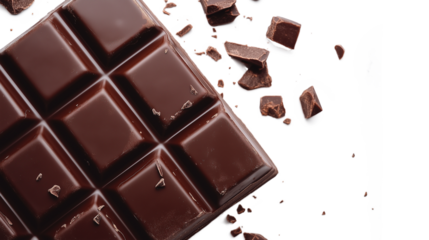 Chocolate bar isolated on a transparent or white background