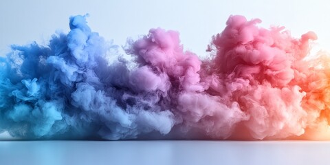 Fototapeta premium Abstract acrylic ink cloud swirling underwater in purple and blue tones