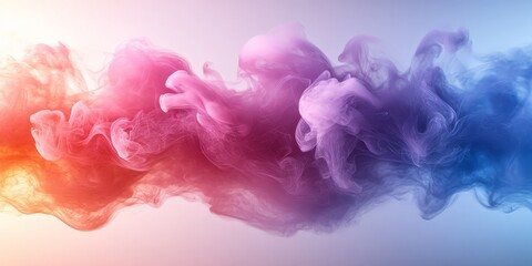 Fototapeta premium Abstract acrylic ink cloud swirling underwater in purple and blue tones