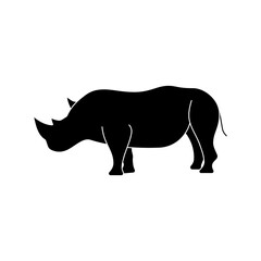 Obraz premium rhino animal icon solid vector design in trendy style