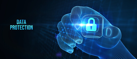 Cyber security data protection business technology privacy concept. 3d illustration