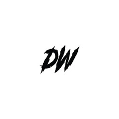 Obraz premium DW monogram logo design letter text name symbol monochrome logotype alphabet character simple logo