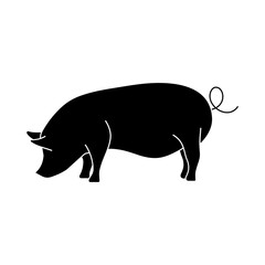 pig animal icon solid vector design in trendy style