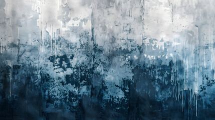 Abstract art background dark gray and blue colors. Watercolor painting on canvas with grunge steel stains. Fragment of gradient artwork on paper with pattern