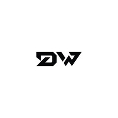 DW monogram logo design letter text name symbol monochrome logotype alphabet character simple logo