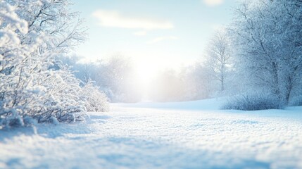 Fototapeta premium Serene Winter Scene with Gentle Gradient Tones
