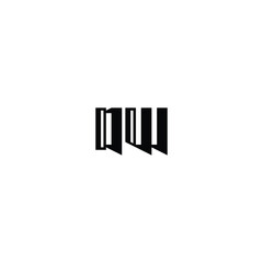 DW monogram logo design letter text name symbol monochrome logotype alphabet character simple logo