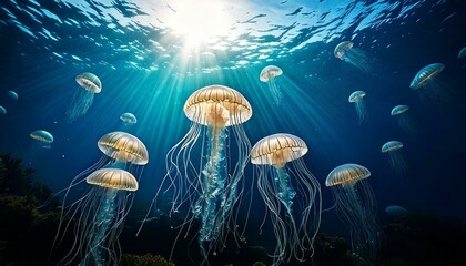 海中を漂うUFOみたいなクラゲ