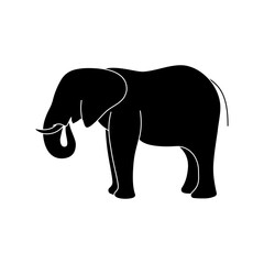 elephant animal icon solid vector design in trendy style