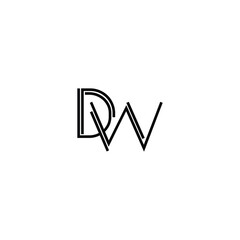 DW monogram logo design letter text name symbol monochrome logotype alphabet character simple logo