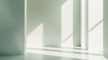 Obraz premium Abstract light background with soft shadows a minimalist interior featuring ample copy space ideal for a creative studio backdrop project