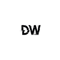 DW monogram logo design letter text name symbol monochrome logotype alphabet character simple logo