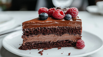 chocolate cake with strawberry 