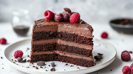 chocolate cake with strawberry 