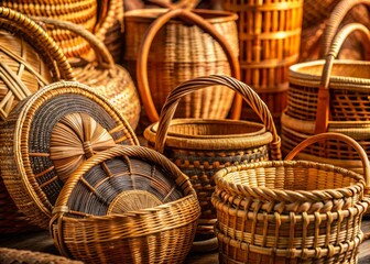 Captivating Wicker Number Four Artistry: A Close-Up Exploration of Natural Textures in Handcrafted Baskets and Sustainable Artisan Craftsmanship