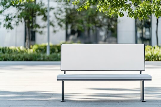 Blank billboard on a bus stop for advertising.