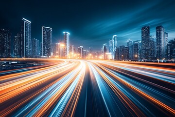 Fototapeta premium abstract night acceleration speed motion