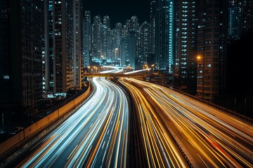 Fototapeta premium abstract night acceleration speed motion