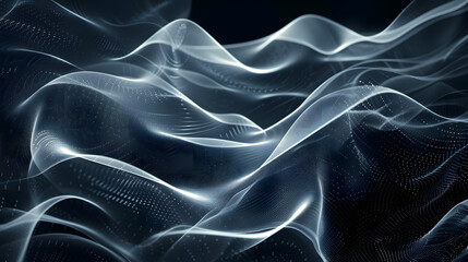 Obraz premium Abstract wallpaper created from Blue 3D Undulating lines. Colorful 3D Render with copy-space