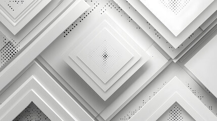 Abstract white and grey modern square shape with Halftone. Futuristic concept background