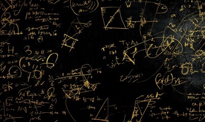 Gold chalk writing on a black chalkboard.