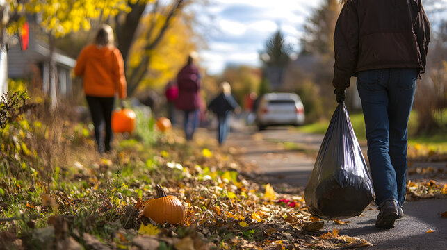 A community clean-up event held the day after Halloween, focusing on preserving the environment.