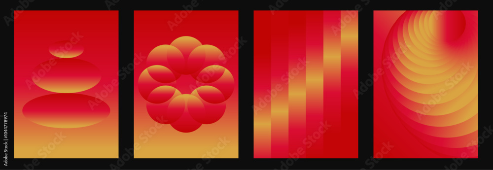 Canvas Prints modern gradient cover design set in trendy minimalist style. vector design template for social media