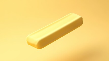 Golden Butter Stick on Yellow Background 