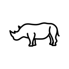 rhino animal icon line vector design in trendy style