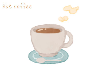 可愛いホットコーヒーのイラスト