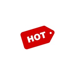 Hot deal on red background. Template for speech bubble, banner, sticker, price tag isolated on white background .